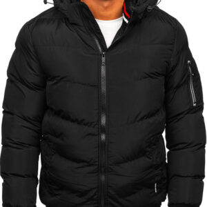 Schwarze Herren Winter Steppjacke HR971 Von Hyper