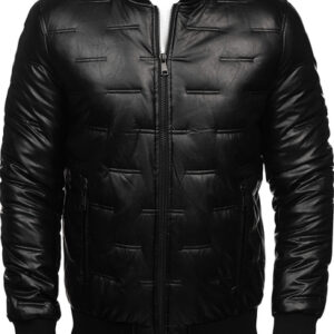 Schwarze gesteppte Herren-Winterbomberjacke HR8099